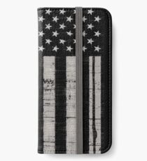 Police blue line Flag iPhone Wallet/Case/Skin