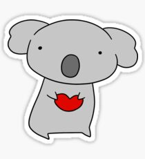 Koala Holding a Heart Sticker