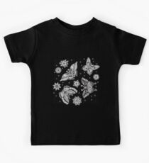 Traditional tattoo flash butterflies Kids Tee