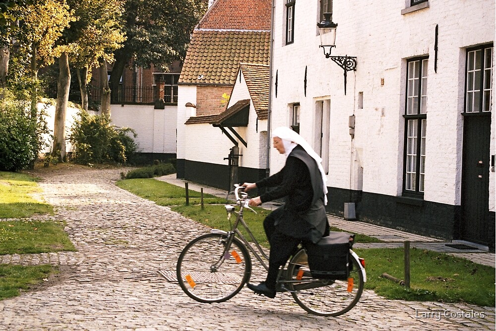 Nun On A Bike By Larry Costales Redbubble