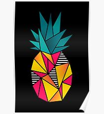90er Jahre Polygon Ananas Poster