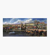 Prague Panorama Charles Bridge Prague Castle Photographic Print