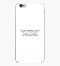Game of Thrones - House Stark, Lone Wolf Quote, Dire Wolf, When the snows fall and the white winds blow, the lone wolf dies but the pack survives iPhone Case