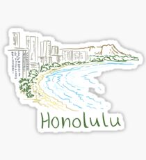 Honolulu Panorama Sticker