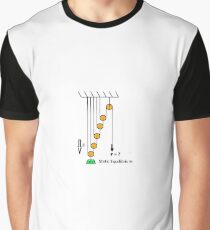 A physical problem with six pulleys, several ropes, one load, and one free end of the rope.  Graphic T-Shirt