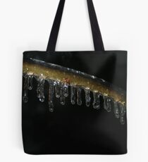 Icicles hanging from tree branch Tote Bag