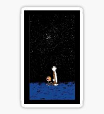 Calvin and Hobbes Night Sticker