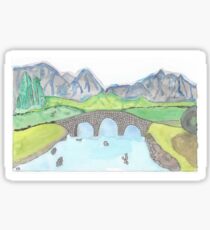 Watercolor Scotish landscape Isle of Skye, Scotland Sticker