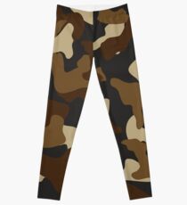 Brown army camo camouflage pattern Leggings