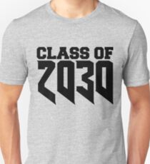 Class of 2030 Star Year High School Graduate Education Kindergarten to Graduation Grow With Me Unisex T-Shirt