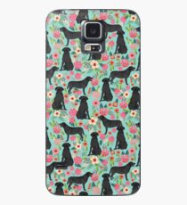 Funda/vinilo para Samsung Galaxy Labrador Retriever labrador floral negro perro raza floral debe tener regalos amantes de los perros