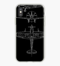 Spitfire aircraft blueprints iPhone Case
