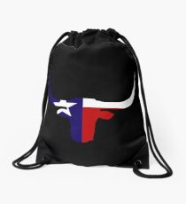 Texas flag longhorn Drawstring Bag