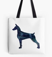 Doberman Pinscher Black Watercolor Silhouette Tote Bag