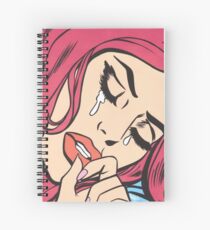 Pink Crying Comic Girl Spiral Notebook