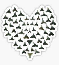 shark tooth heart Sticker