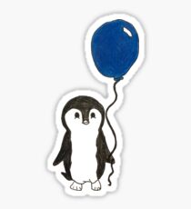 Cute Penguin with Blue Balloon Sticker