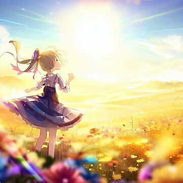 Anime Girls in a Wildflower Field 8k Graphic · Creative Fabrica