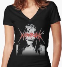 lil xan - leonas cloud rap Women's Fitted V-Neck T-Shirt