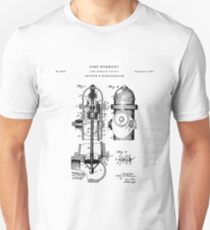 Fire Hydrant Patent Drawing Blueprint Unisex T-Shirt