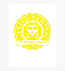 Retro Badge Yellow Classic Photographic Print
