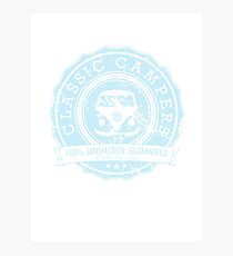 Retro Badge Pale Blue Classic Grunge Photographic Print