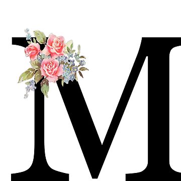 Floral Monogram M Beautiful Rose Bouquet - Monogram M - Pin