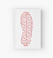 Running Shoe Print Red Hardcover Journal