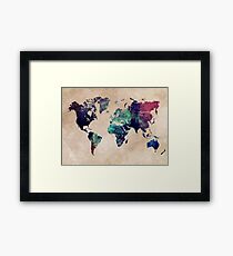 World Map cold World Framed Print