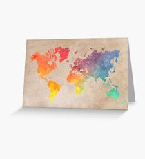 World Map maps Greeting Card