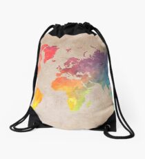 World Map maps Drawstring Bag