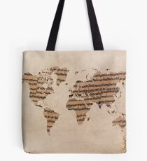 Bolsa de tela Mapa mundial de la música