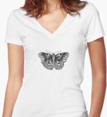 Butterfly tattoo Fitted V-Neck T-Shirt