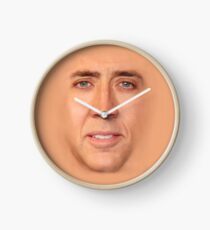 Nicholas Cage Pillow Face Clock