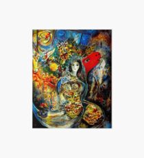 BELLA : Marc Chagall Vintage Abstract Painting Print Art Board