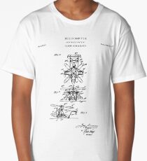 Helicopter Patent Drawing Blueprint Long T-Shirt