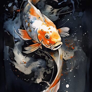 Japanese Koi fish Design Art Board Print for Sale by Playfullprints