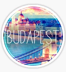Budapest, Ungarn, Hängebrücke und Parlament, Budapest Aufkleber, Kreis Sticker