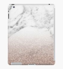 Rose Gold Glitter auf Marmor iPad-Hülle & Klebefolie