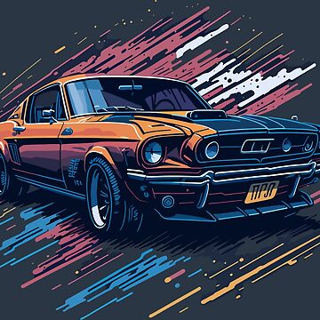 Custom muscle cars vintage poster Royalty Free Vector Image