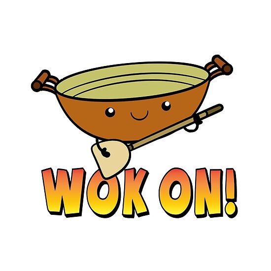 "Wok On Funny Chinese Cooking Pun" Poster by SunnyStreet Redbubble