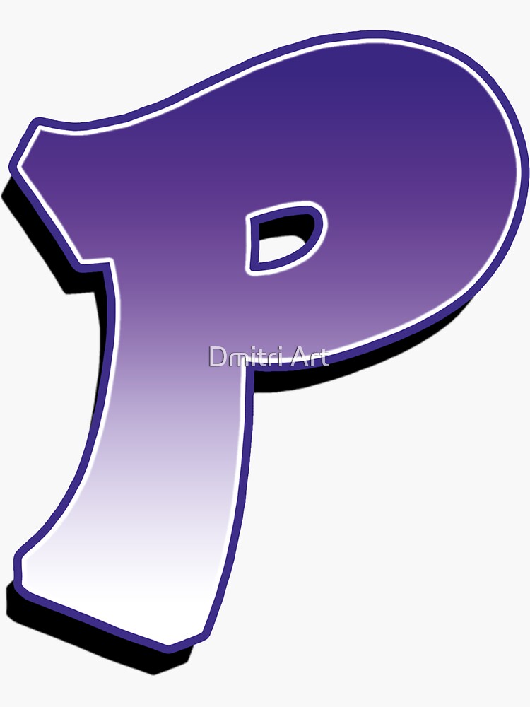 "Letter P Purple" Sticker by paintcave Redbubble