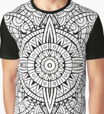 Black star pattern. Mirror symmetry: vertical and horizontal axes Graphic T-Shirt