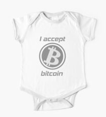 Ich akzeptiere Bitcoin! Spaß-Crypto-Währung BTC HODL Design Baby Body Kurzarm