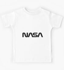 NASA Black logotype (Worm) Insignia Kids T-Shirt