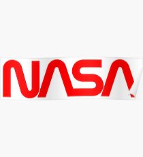 NASA Red Worm Logo Poster