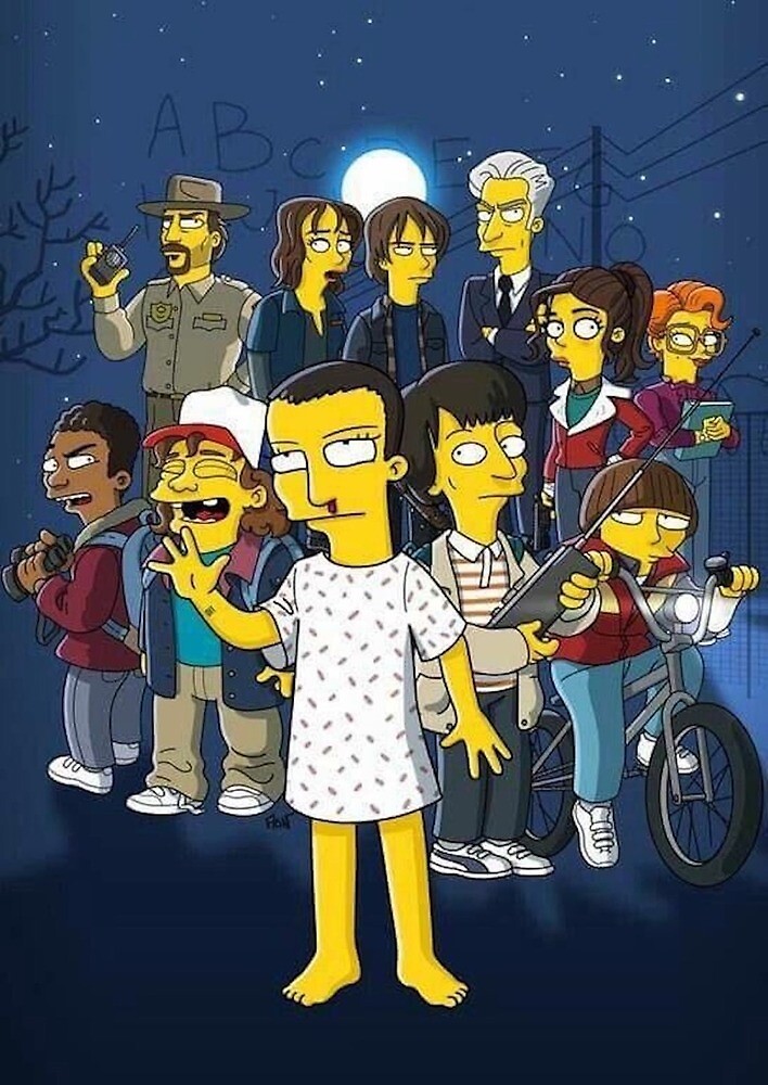 "Stranger Things The Simpsons" by DYD13 Redbubble