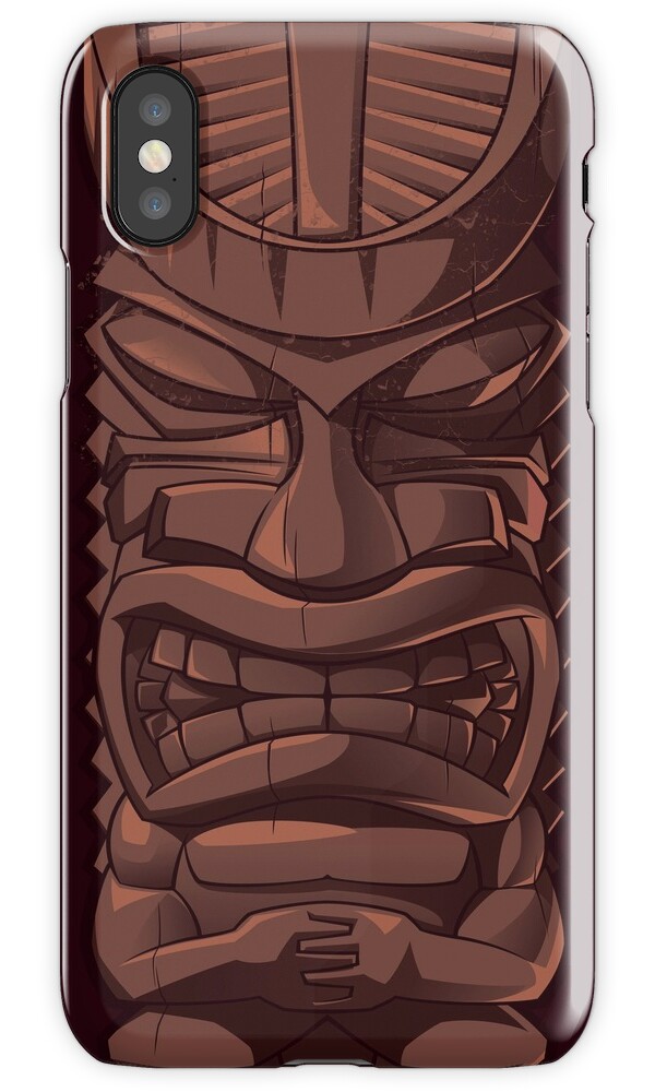 "Wooden Tiki Statue Totem Sculpture iPhone Case" iPhone Cases & Skins