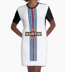 Martini Racing Streifen T-Shirt Kleid