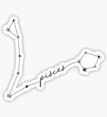 Pisces Zodiac Constellation Drawing Sticker Sticker